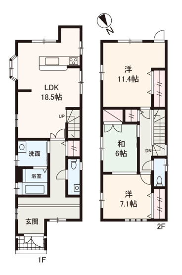 【間取り】 | 堺市堺区八千代通　中古戸建 | オール電化の3LDK。全居室が6帖以上の広さを確保したゆとりの住まい！プライベート空間も快適にお過ごしいただけます。