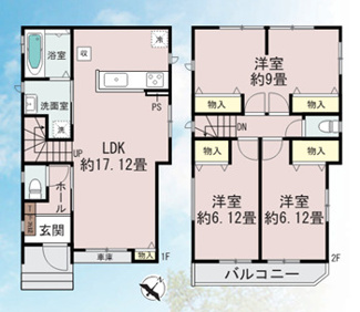 【間取り】 | 千葉市花見川区幕張町二丁目　新築分譲住宅A号棟 | 千葉市花見川区幕張町２丁目　A号棟　３LDK