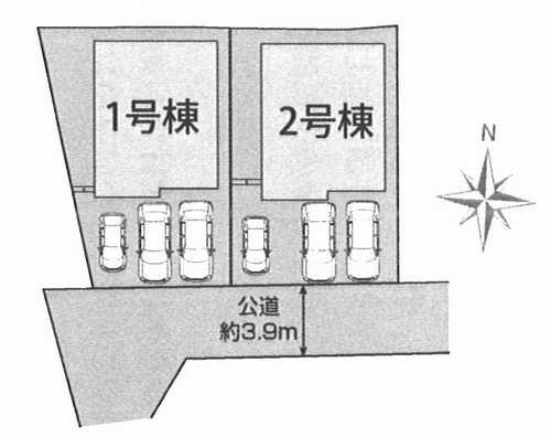 茅ヶ崎市南湖4丁目　新築戸建全2棟　2号棟の区画図