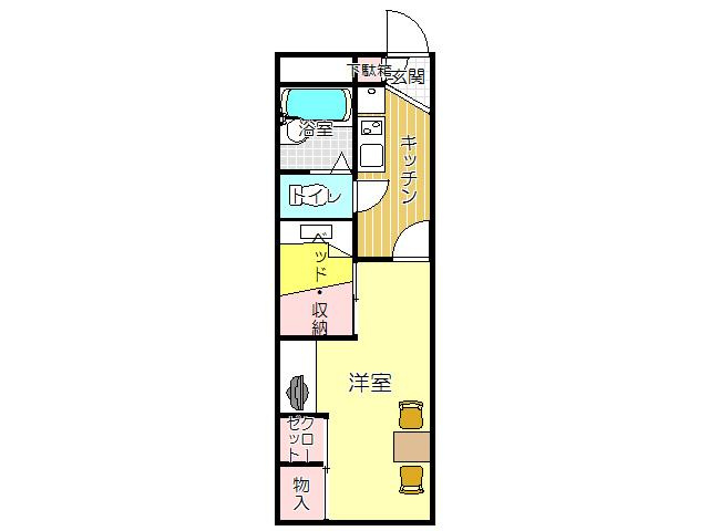 遠賀郡水巻町美吉野のアパートの間取り
