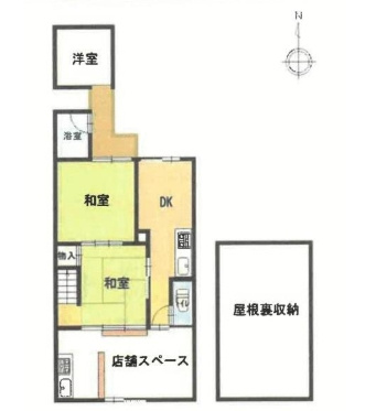大手筋　居抜き店舗・京町屋の間取り