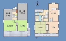 上尾市今泉3丁目　中古一戸建ての間取り|上尾市今泉3丁目　中古一戸建て、3LDK、土地面積125.30m2、建物面積121.72m2