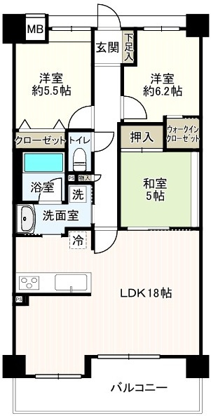 サンクタス西宮山手の間取り