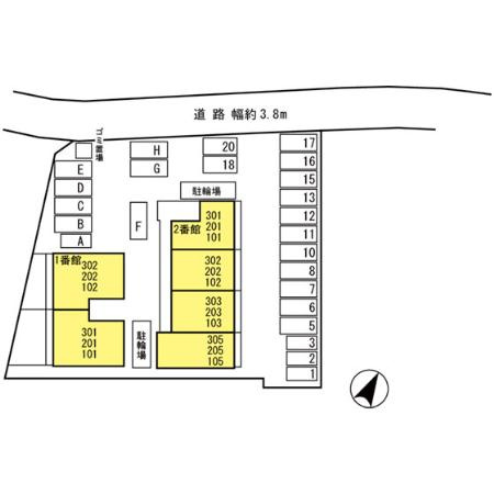 オースター1番館の区画図