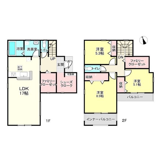 【間取り】 | 姫路市広畑区才８期/全２棟