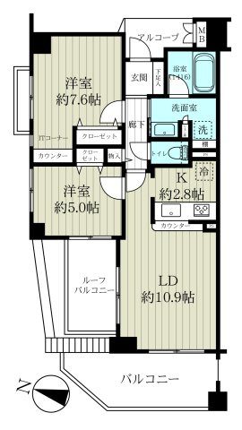 練馬区石神井台８丁目の中古マンションの間取り|風通しの良い角部屋です。
お問い合わせはあなぶきレジデンシャル流通まで
TEL：03-6695-13