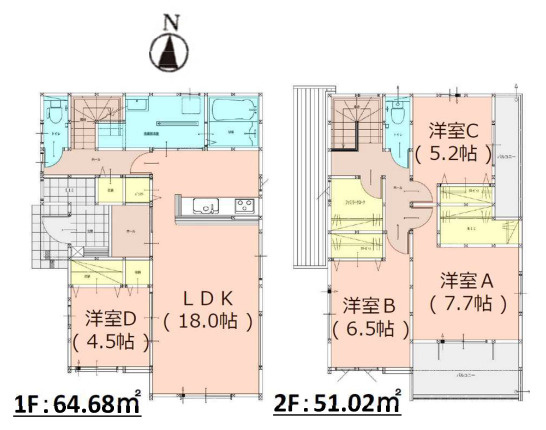 【間取り】 | 福岡市早良区重留2丁目2期　1号棟（全2棟）【仲介手数料無料・0円】 | 平日、土日祝日もお好きな日時にご見学可能です。お気軽にお問合せ下さい。