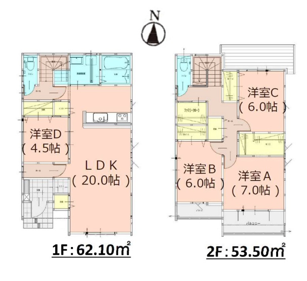 【間取り】 | 福岡市早良区重留2丁目2期　2号棟（全2棟）【仲介手数料無料・0円】 | 平日、土日祝日もお好きな日時にご見学可能です。お気軽にお問合せ下さい。