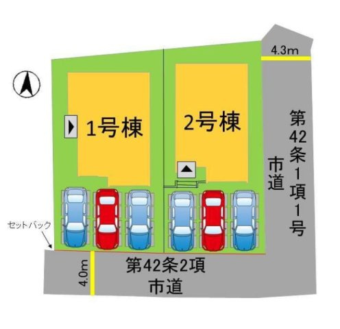 【区画図】 | 福岡市早良区重留2丁目2期　2号棟（全2棟）【仲介手数料無料・0円】 | 区画図です。2号棟