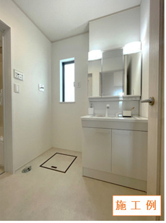 【内観：施工例】 | 大和市下鶴間　新築分譲住宅　全1棟 | 同施工会社施工例（洗面）