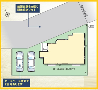 【区画図】 | 大和市下鶴間　新築分譲住宅　全1棟 | 配置図
