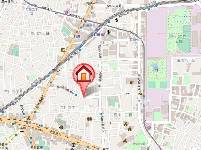 荒川区荒川４丁目の賃貸マンションの地図