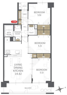 【間取り】グラン・コート若林 