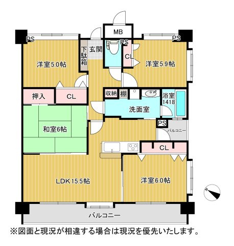 ランドゥール久留米アジュールの間取り