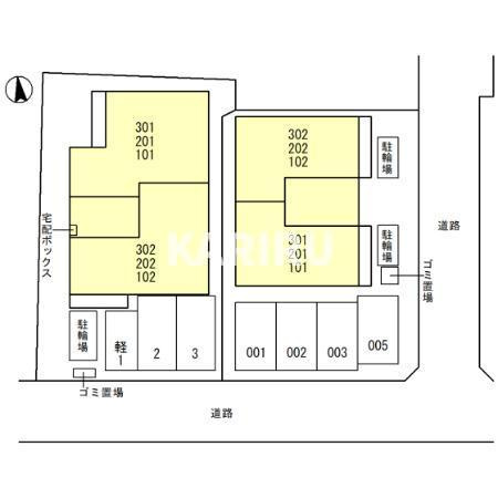 セジュール谷町六丁目の区画図