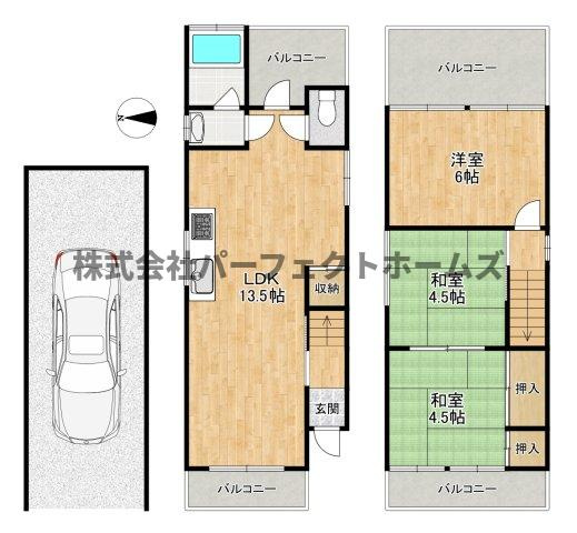 美井町戸建　賃貸の間取り