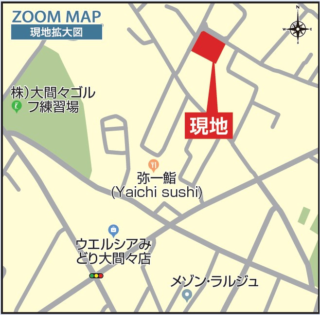 新築戸建・新築建売　みどり市大間々町大間々【長期優良住宅】大間々東小・大間々東中の地図|拡大図