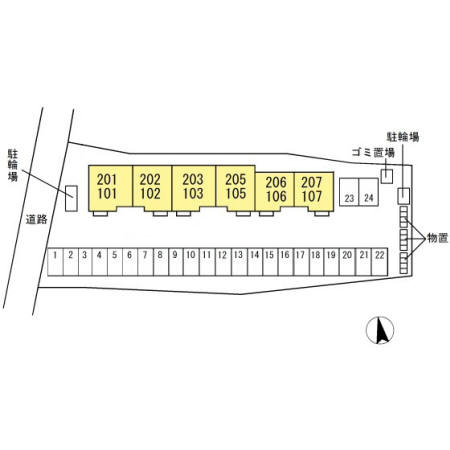 ソレイユ上諏訪の区画図