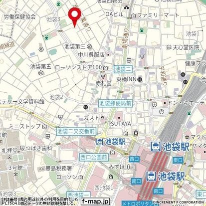 エクセリア池袋の地図