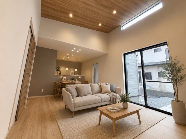 【居間・リビング】 | 【LDK　CG家具設置イメージ】
※画像に含まれる家具家電はCGで作成したイメージです。実際の物件には付帯しません。