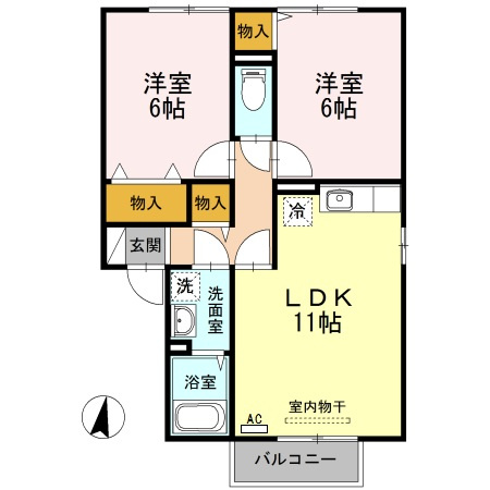 【間取り】 | グリーンベルズ　D棟