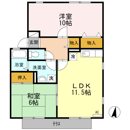 【間取り】 | ハイカムール弐番館
