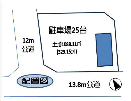 春日部市赤沼の店舗事務所|配置図