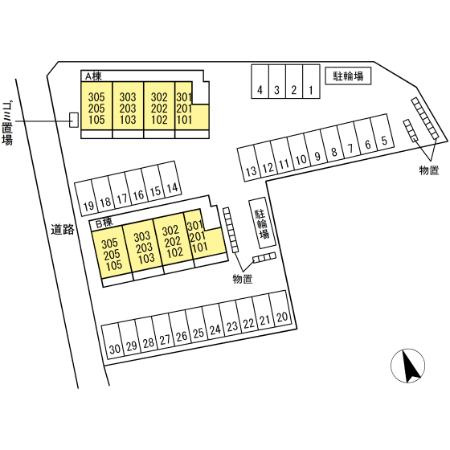 セジュール南大通　Aの区画図