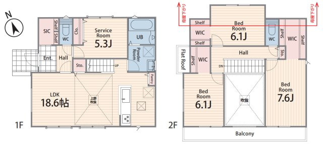 横浜市港南区芹が谷3丁目 新築戸建て【仲介手数料無料】カースペース3台の間取り