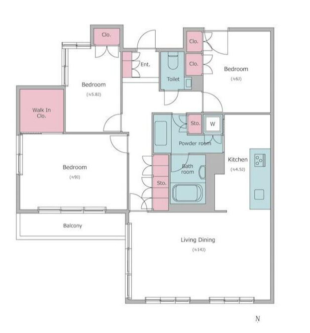 レジディア上目黒の間取り