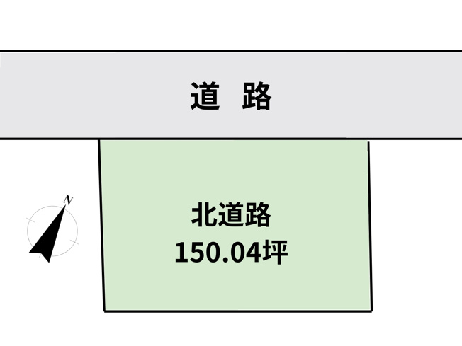 【土地図】 | 【建築条件なし】大仙市長野字下川原 敷地面積150坪 