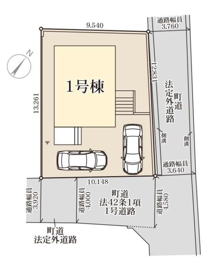 【区画図】 | 糟屋郡篠栗町庄6丁目　1号棟（全1棟）【仲介手数料無料・0円】 | 区画図です。