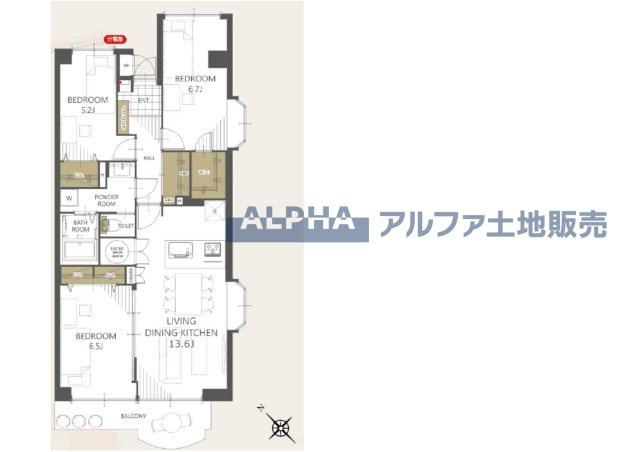 西武拝島ハイツ2号棟の間取り|【Floor plan】
◆採光と風◆家事導線も比較的良好で、3面採光と風通しの良さで過ごしやすい麗(うら)らかな気分にさせてくれるリビングダイニングルーム