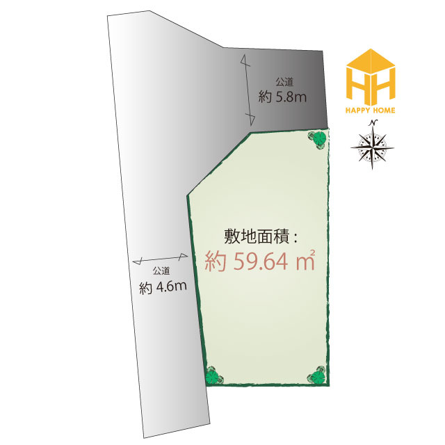 尼崎市富松町1丁目│建築条件付き売土地の区画図|建物プラン例
建物価格：2200万円
建物面積：106.38㎡