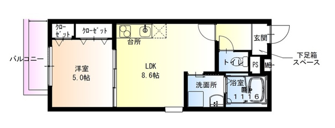 【間取り】 | フジパレス弥刀駅北Ⅰ番館