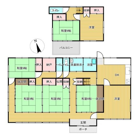 常陸大宮市野田中古物件の間取り