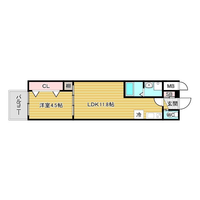 スプランディッド江坂DUEの間取り