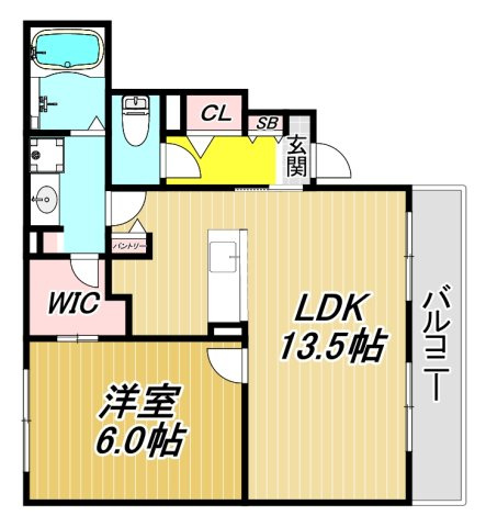 尼崎市富松町１丁目のアパートの間取り