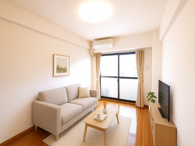 万葉Ⅲ（マンション万葉Ⅲ）の居間・リビング|CGで家具等を配置したもので家具等は含まれません。