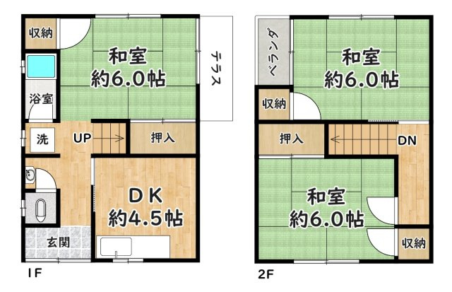 【間取り】 | 川西市小花1丁目貸家