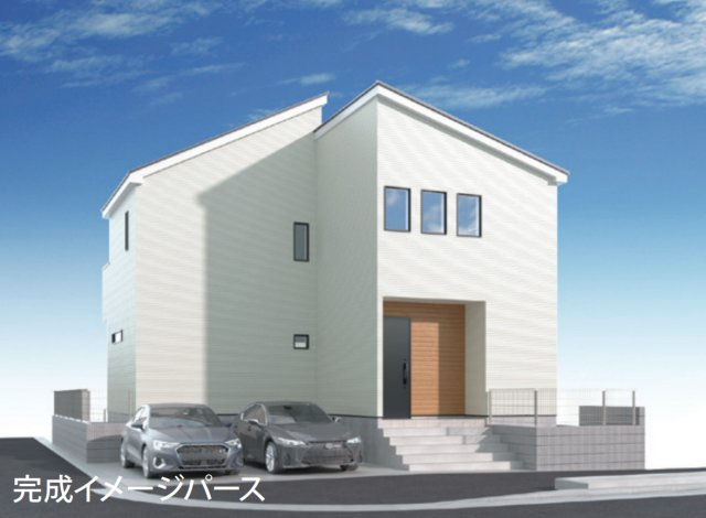 横浜市金沢区釜利谷西3丁目 新築戸建て【仲介手数料無料】カースペース2台の外観パース