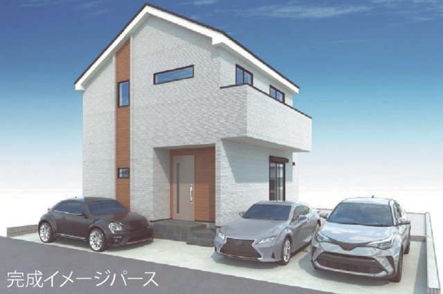 横浜市金沢区釜利谷東4丁目 新築戸建て【仲介手数料無料】カースペース3台の外観パース