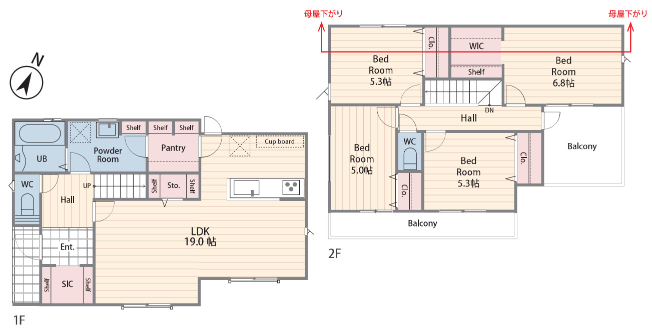 横浜市金沢区釜利谷東4丁目 新築戸建て【仲介手数料無料】カースペース3台の間取り