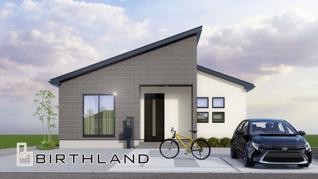 住宅用地・建築条件付き売地　郡山市富田町前川原　富田小・富田中の外観パース|3号棟　建築プランでの完成予想図になります