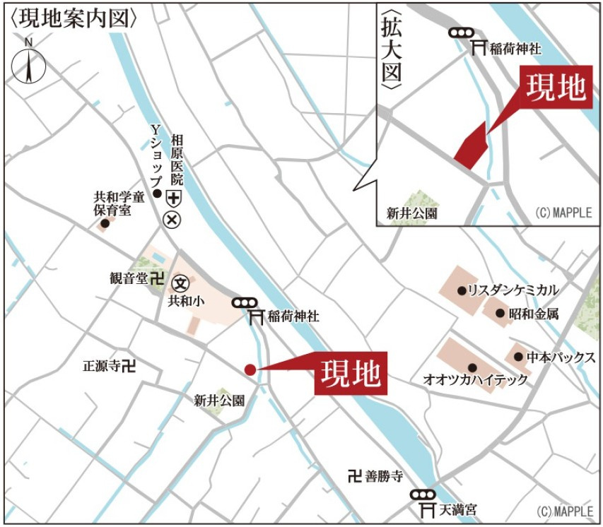 新築戸建・新築建売　鴻巣新井第4　共和小・川里中の地図