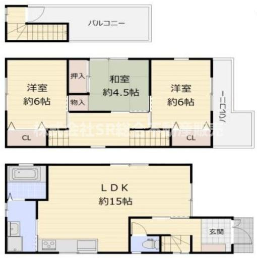 上四条町中古戸建の間取り|ファミリー様にオススメです！室内設備一通り揃っています！