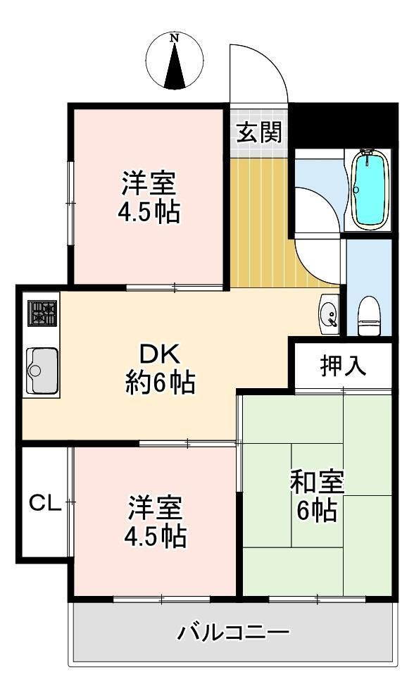 サンコート芦屋の間取り