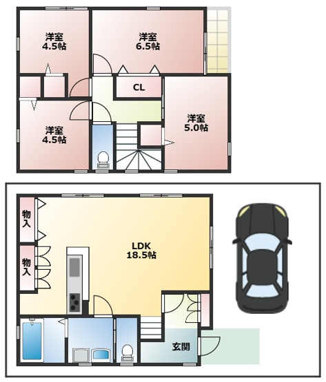 【間取り】 | 北園町貸家