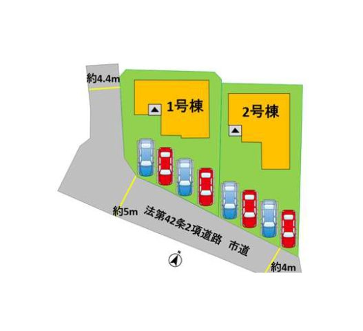熊本市南区富合町南田尻第2₋2棟(2号棟)の区画図|配置図（2号棟）