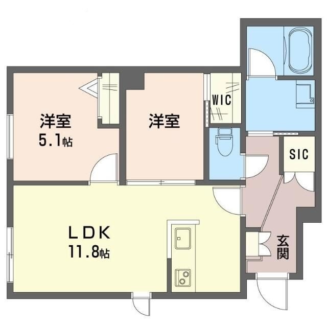 フルールの間取り|間取りです。